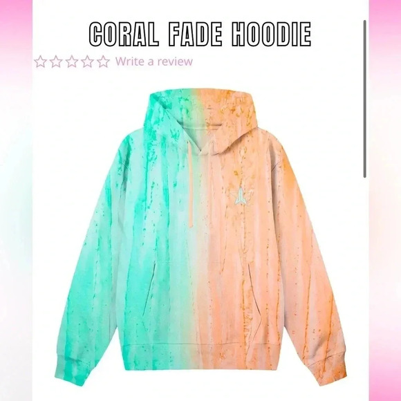 NWT JEFFREE STAR MAKEUP/COSMETICS JSC CORAL FADE SWEATSHIRT HOODIE LARGE UNISEX - Picture 2 of 2